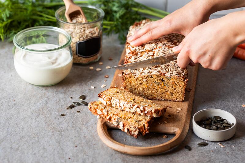 Hand, Brett, Brot, Brotmesser