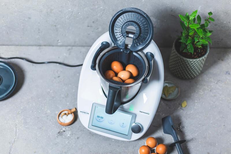 Eier kochen, steps, garkorb, thermomix