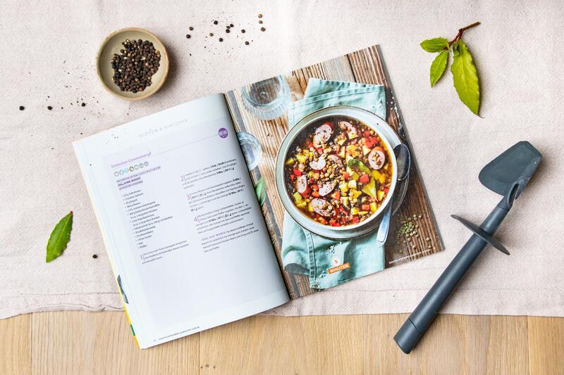 Aufgeschlagene Rezeptseite von