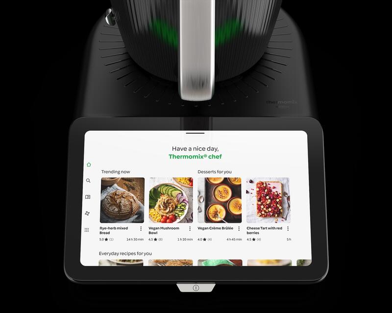 Das Display des TM7 mit Rezepten