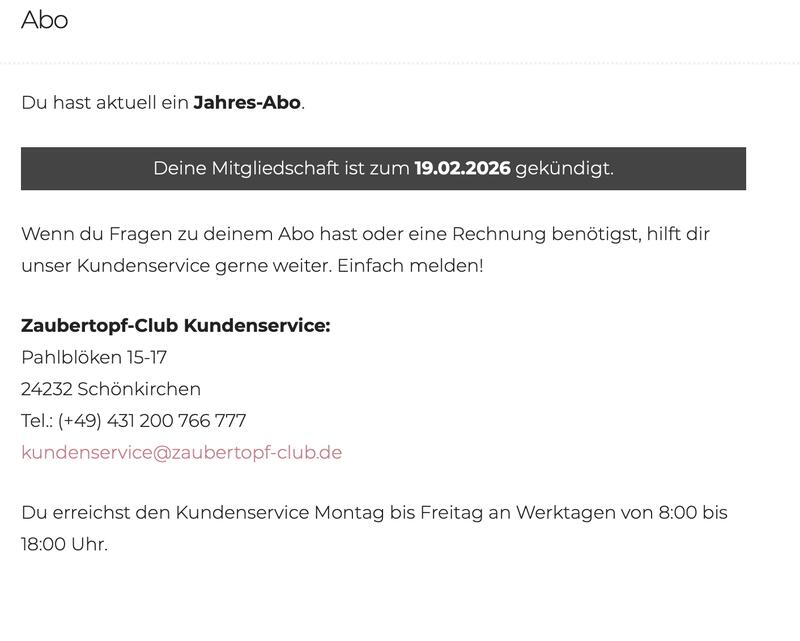 Laufzeit Konto zaubertopf-club.de