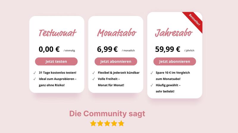 Grafische Übersicht über die Preismodelle des ZauberTopf-Club