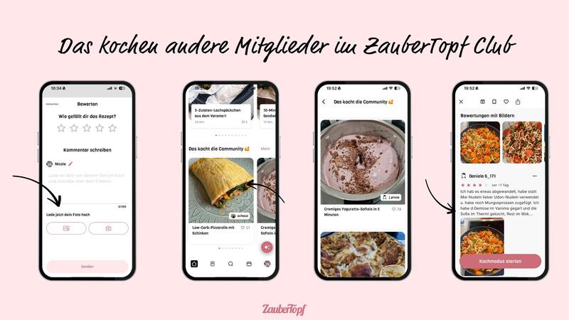 Screenshots von Bildern aus der Community im ZauberTopf Club