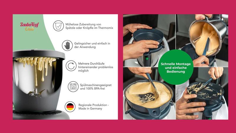 WunderSpatzl® für Spätzle im Einsatz auf dem Thermomix®