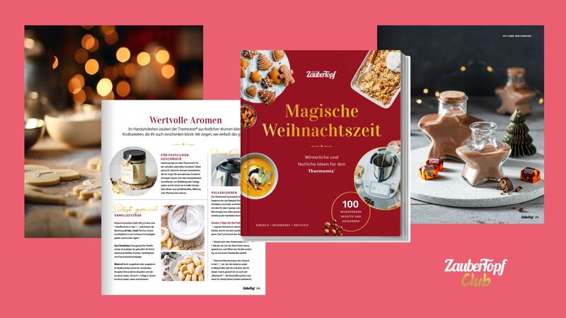ZauberTopf Buch Magische Weihnachten Cover und Seiten-Auswahl