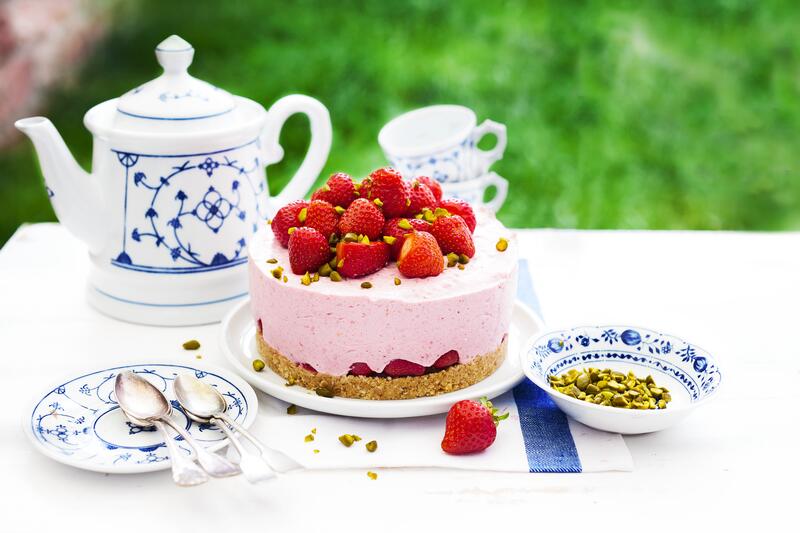 Kleine Erdbeertorte ohne Backen