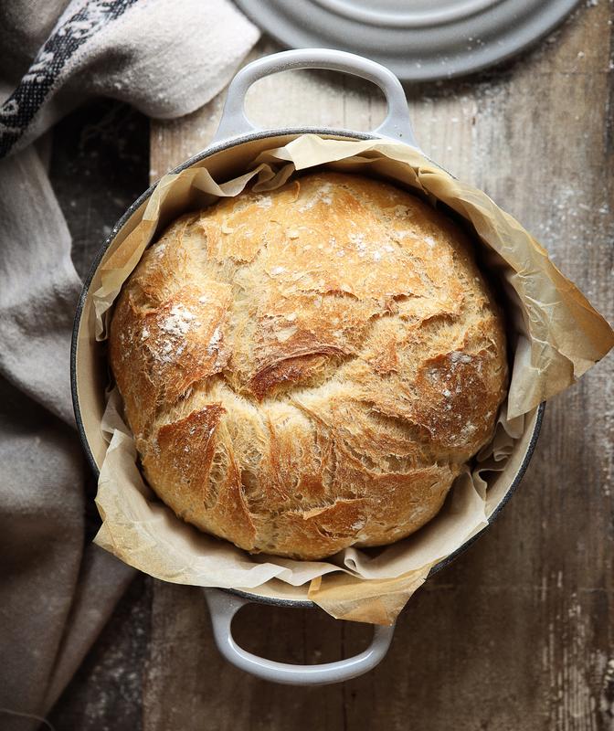 Gebackenes Brot in Schüssel