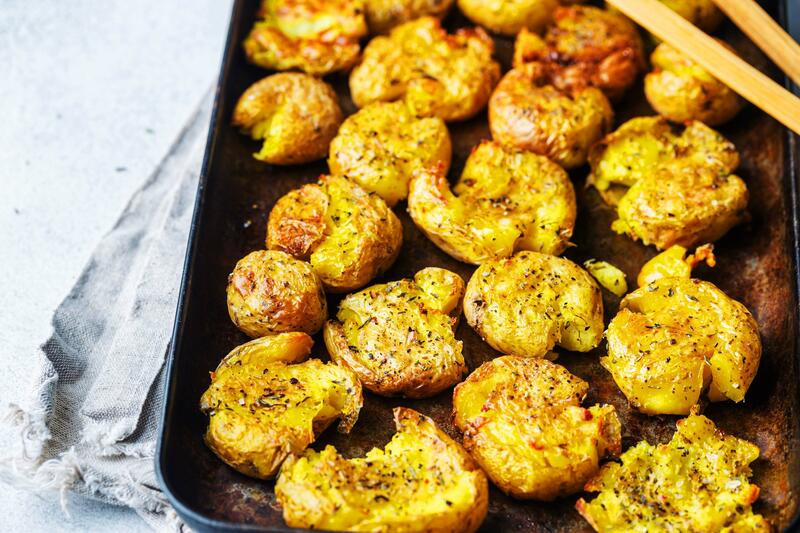 Smashed Potatoes auf Backblech