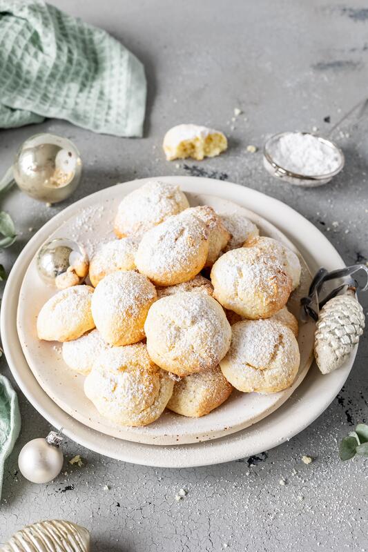 Cheesecake Cookies mit Puderzucker