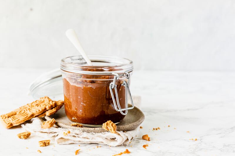 Spekulatiusaufstrich in einem Weckglas