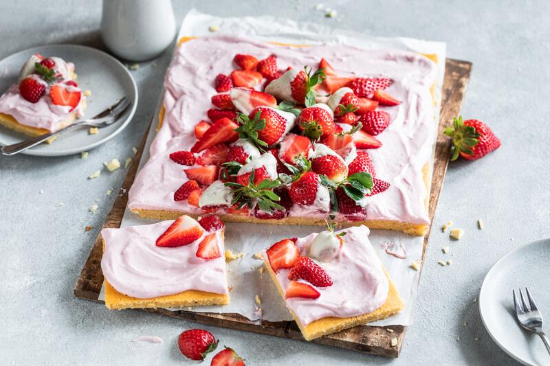 Erdbeer-Quark-Kuchen vom Blech