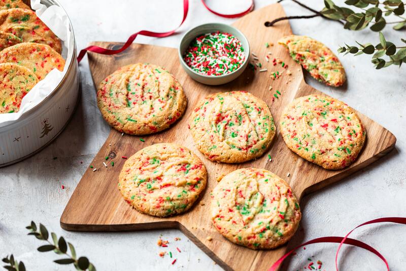 Plätzchen mit eingebackenen Streuseln
