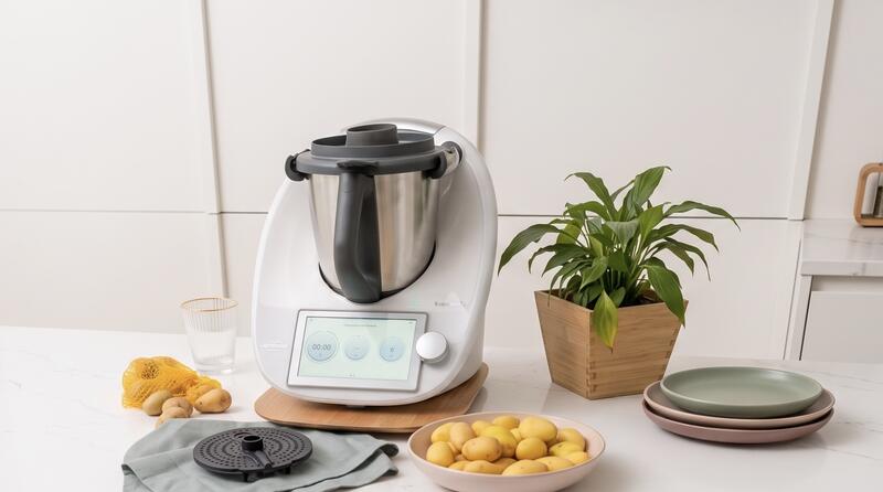 Messerabdeckung Thermomix®, Kartoffeln, Teller