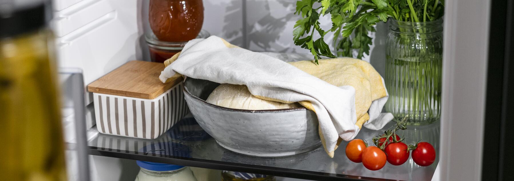 Pizzateig über Nacht im Kühlschrank gehen lassen mein