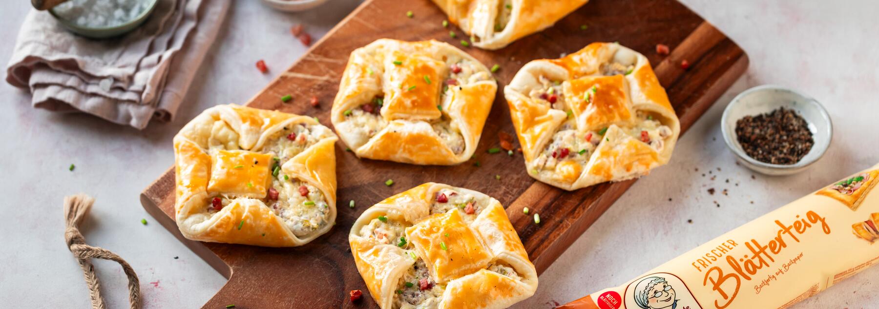 Schritt-für-Schritt-Video: Perfekte Flammkuchen-Taschen mit Blätterteig