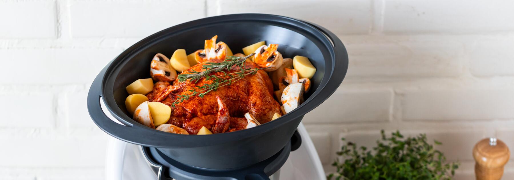 Ganzes Hähnchen im Thermomix® garen: Saftig, aromatisch und gelingsicher! 🍗