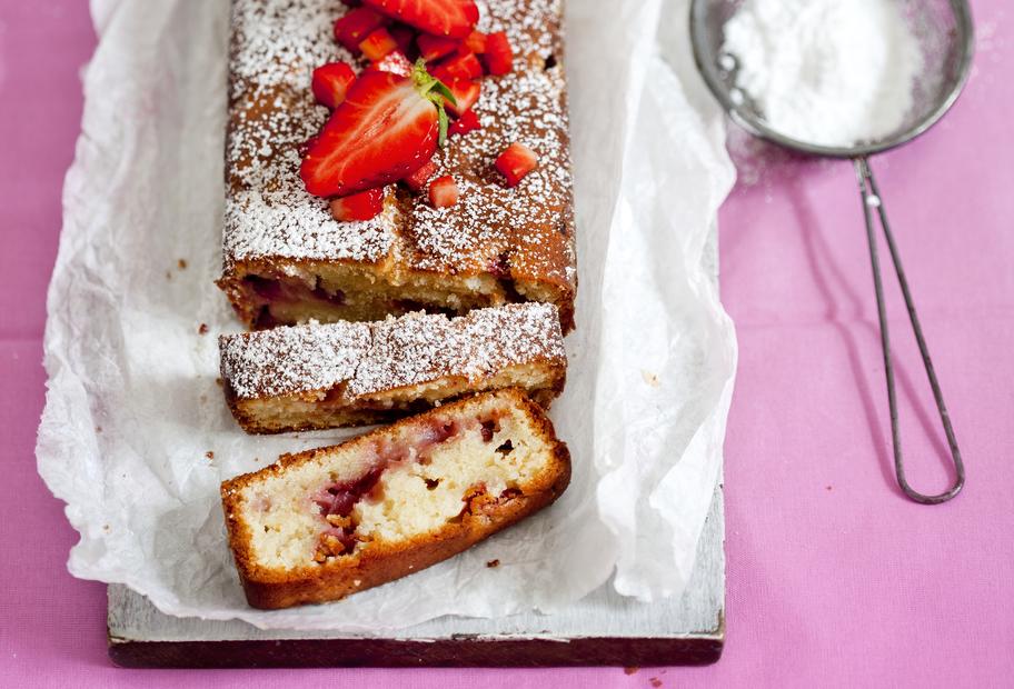 Erdbeerkuchen mit Ricotta mit wenig Zutaten