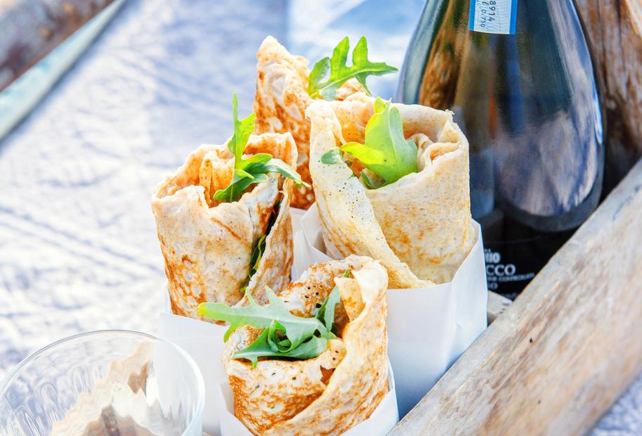 Buchweizenwraps mit geräuchertem Lachs