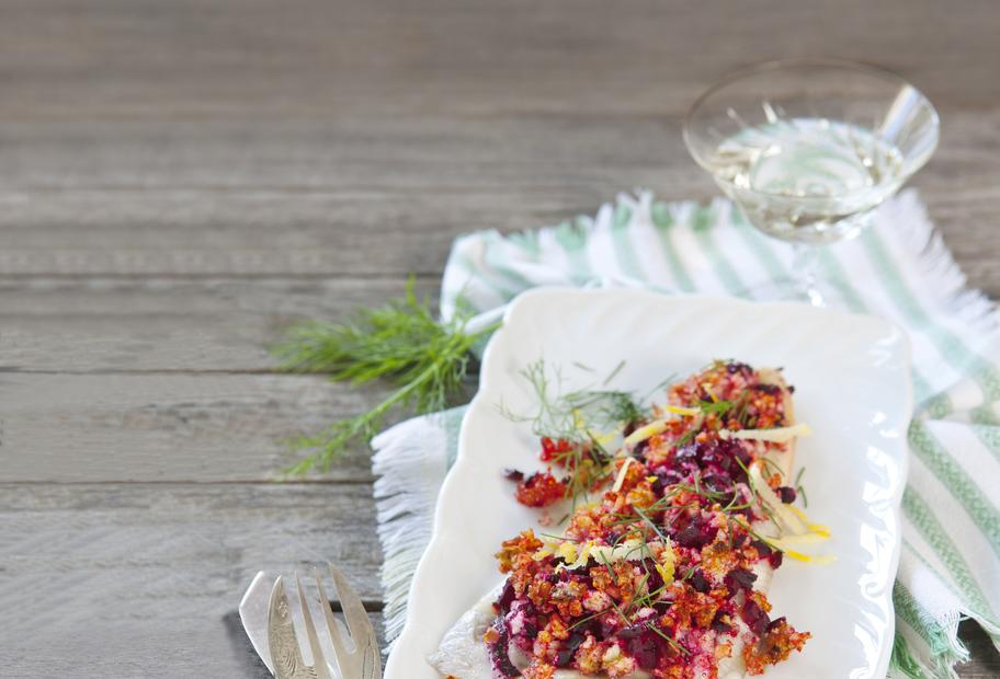 Forellenfilets mit würziger Kruste