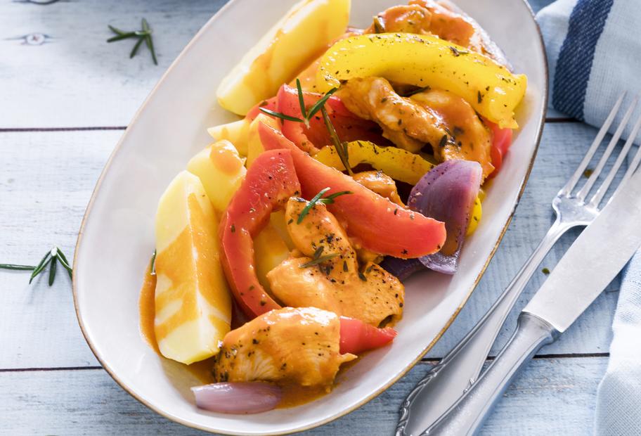 Hähnchen mit Paprikagemüse