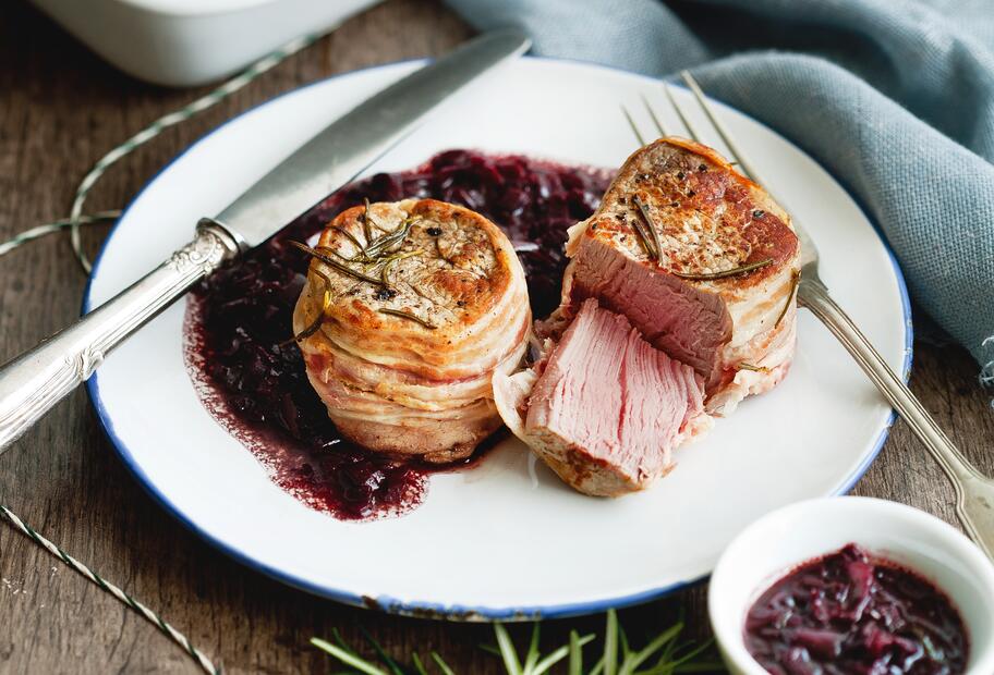 Kalbsmedaillons im Speckmantel