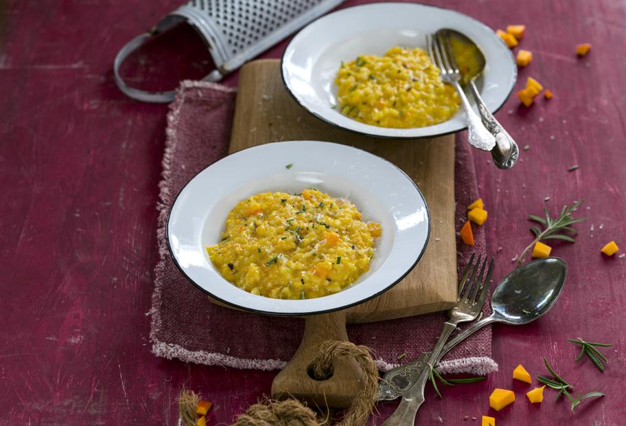 Kürbisrisotto mit Fontina-Käse