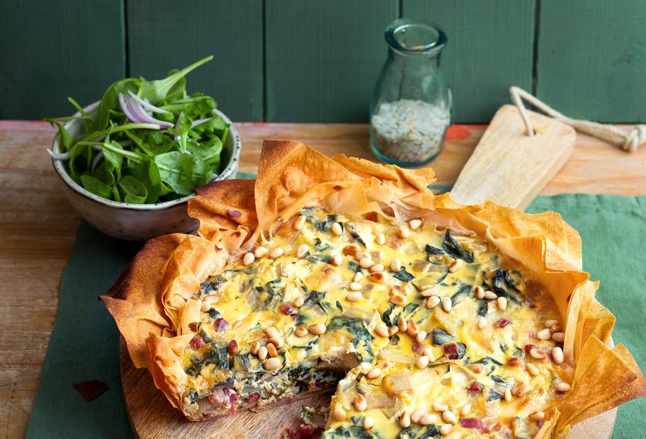 Mangoldtarte mit Filoboden