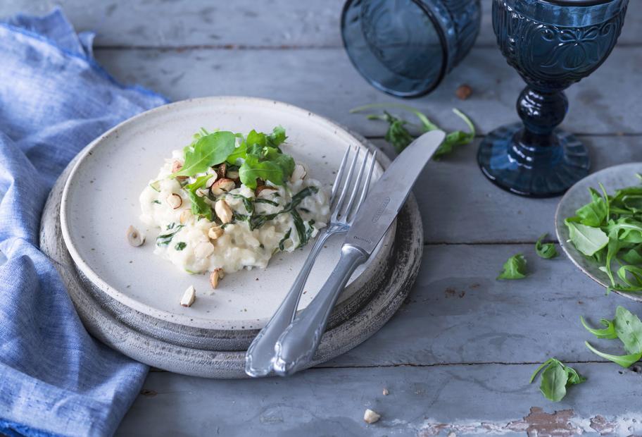 Rucolarisotto mit Ziegenfrischkäse