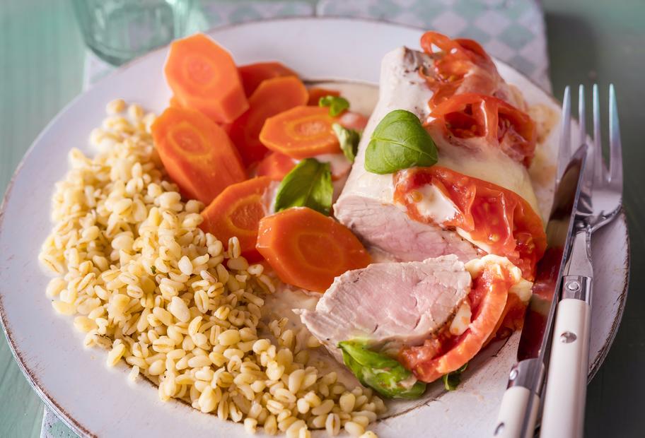 Schweinefilet mit Käse und Zartweizen