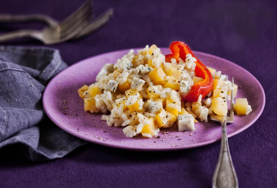 Winterliches Steckrübenrisotto mit gegrillter Paprika