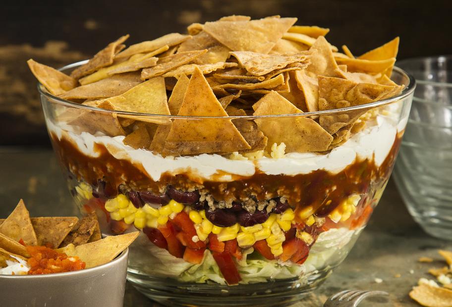 Taco-Salat mit selbstgemixten Chips