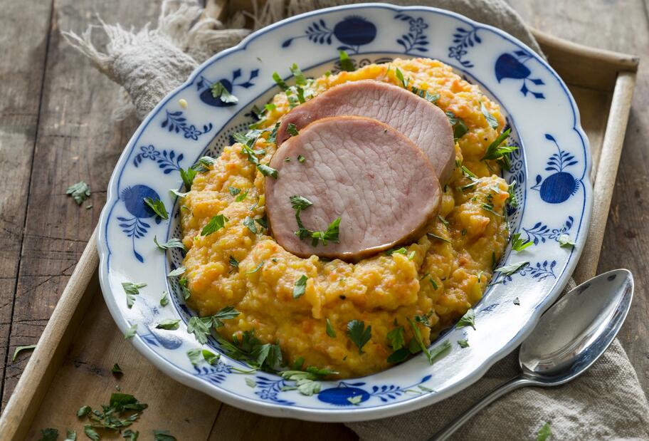 Steckrübenmus mit Kassler für den Thermomix® Steckrübenmus mit Kassler für den Thermomix®