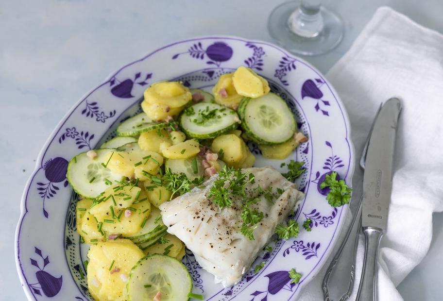 Zeit für Fisch: Kabeljau mit Kartoffelsalat