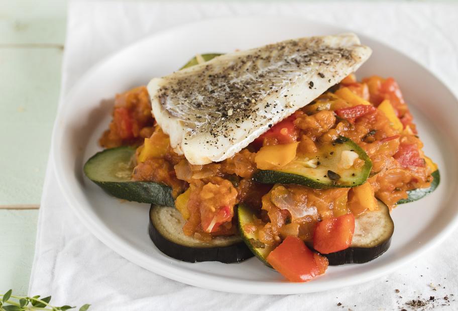 Ratatouille mit Kabeljau