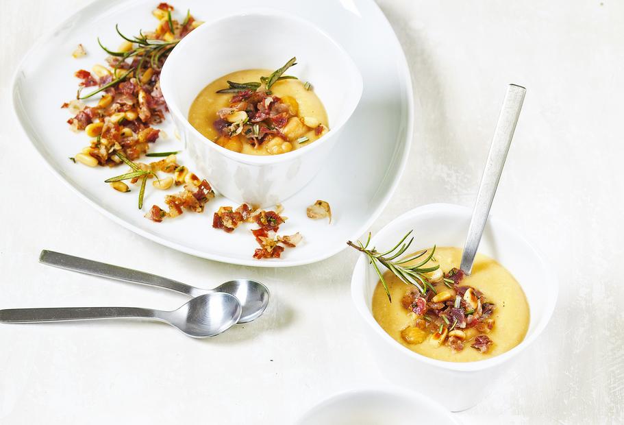 Kichererbsensuppe mit Pancetta