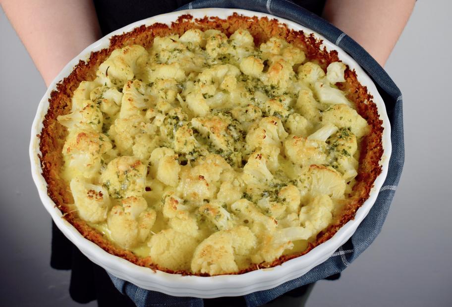Blumenkohl-Pie mit Süßkartoffeln