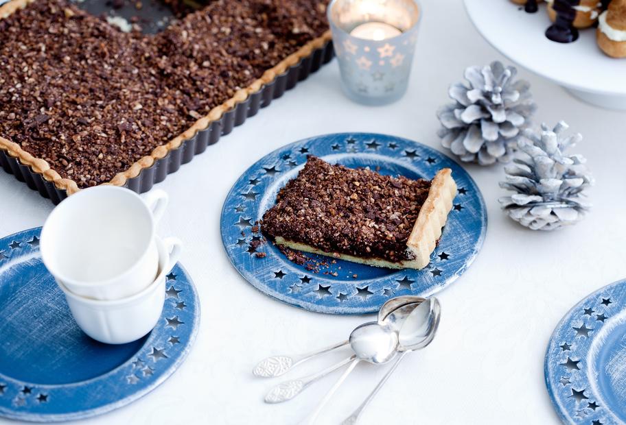 Schokoladentarte mit Streuseln