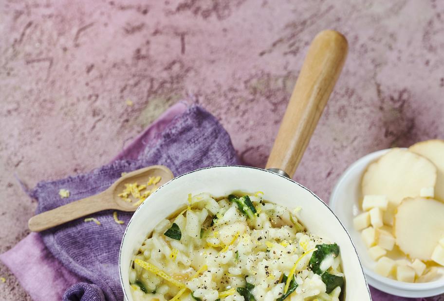 Mangoldrisotto mit Scamorza