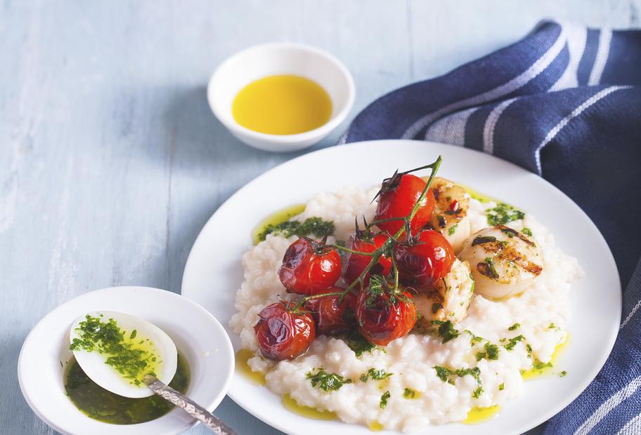 Zitronenrisotto mit Jacobsmuscheln