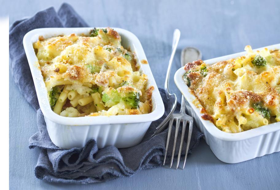 Blumenkohl-Brokkoli-Makkaroni-Auflauf
