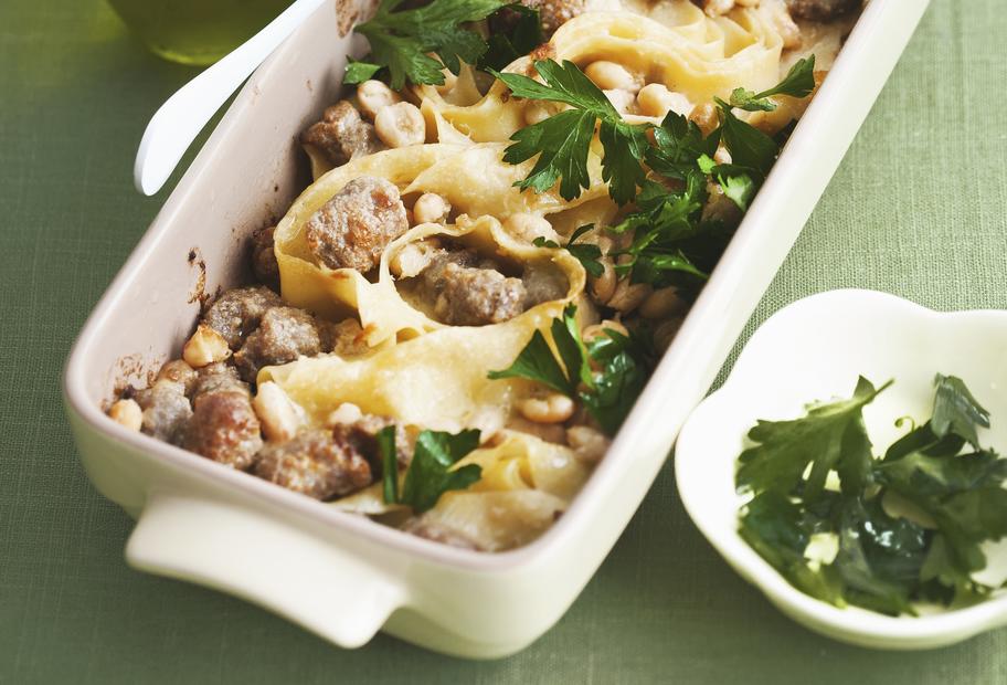 Gratinierte Bandnudeln