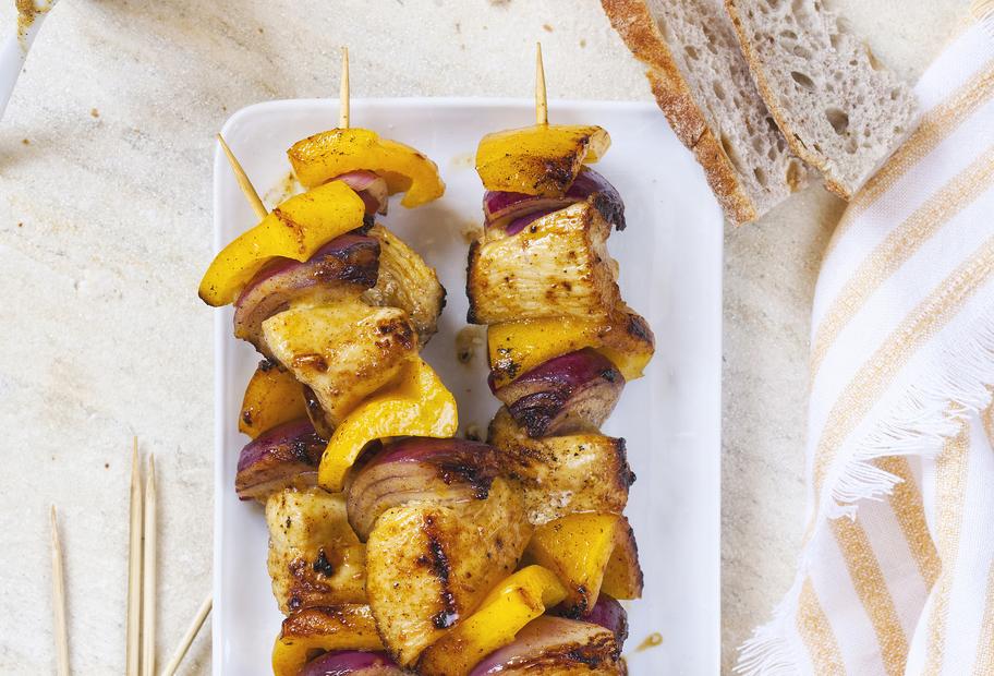 Hähnchenspieße in Honig-Senf-Marinade