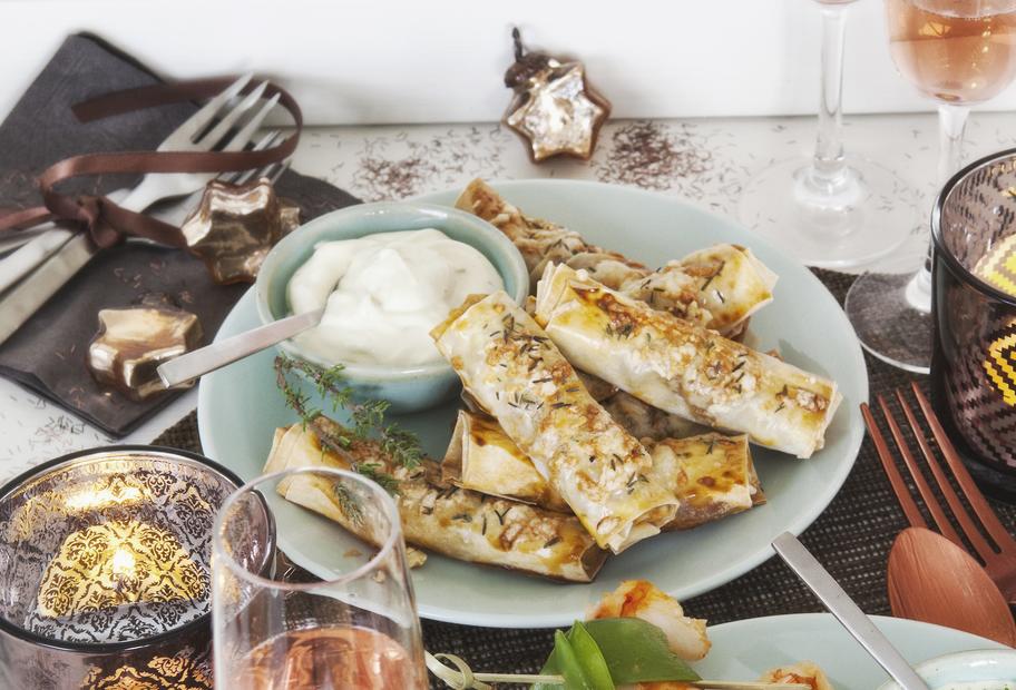 Knusperröllchen mit Gemüsefüllung