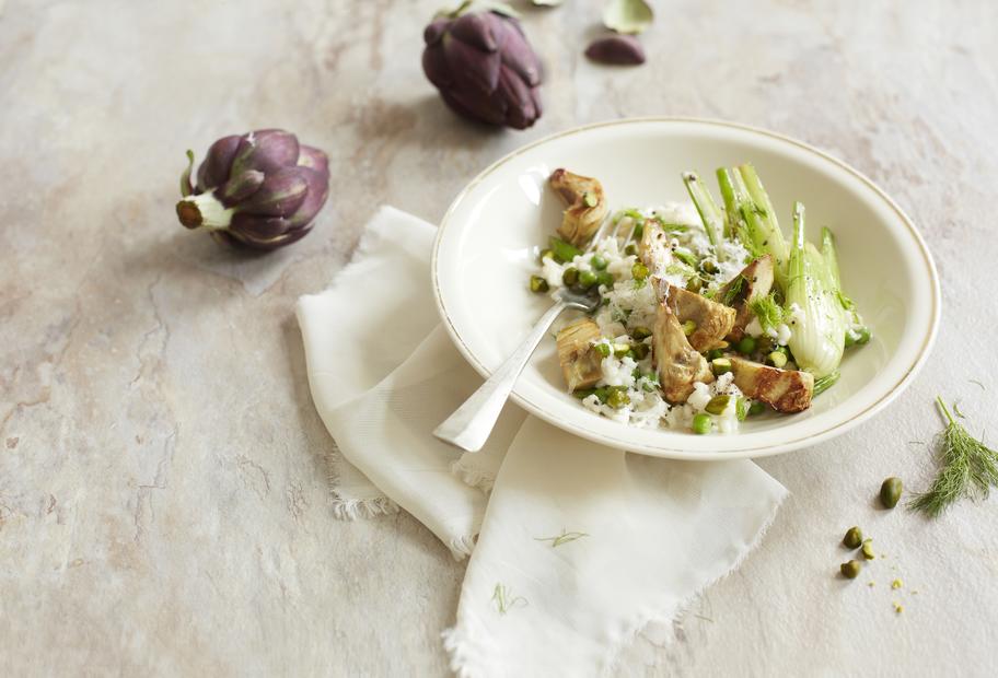Artischocken-Fenchelrisotto mit Pistazien