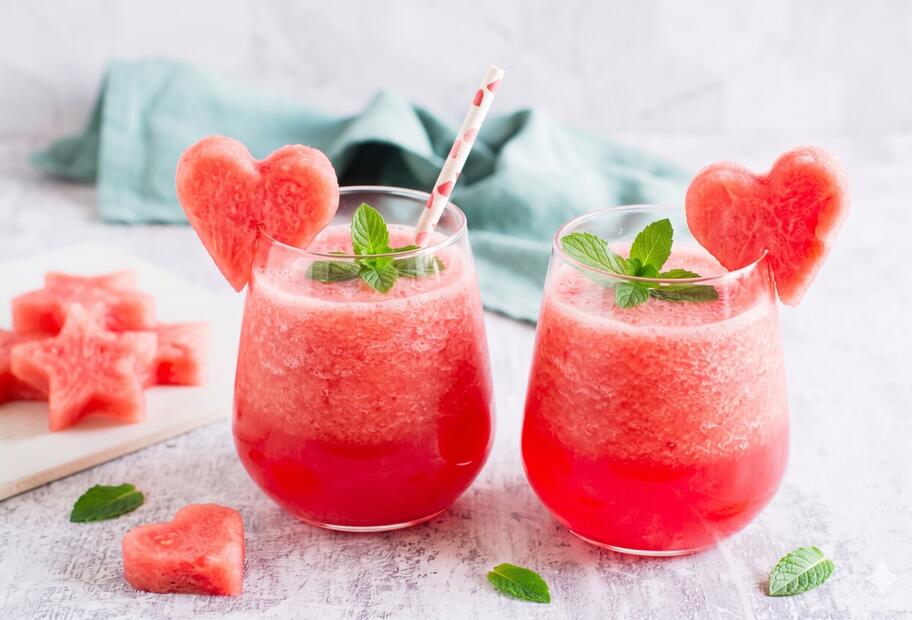 Wassermelonen-Slush mit und ohne Alkohol