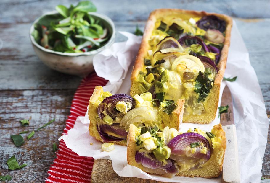 Bunte Zwiebelquiche