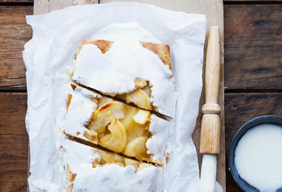 Beschwipste Apfelkompottschnitten