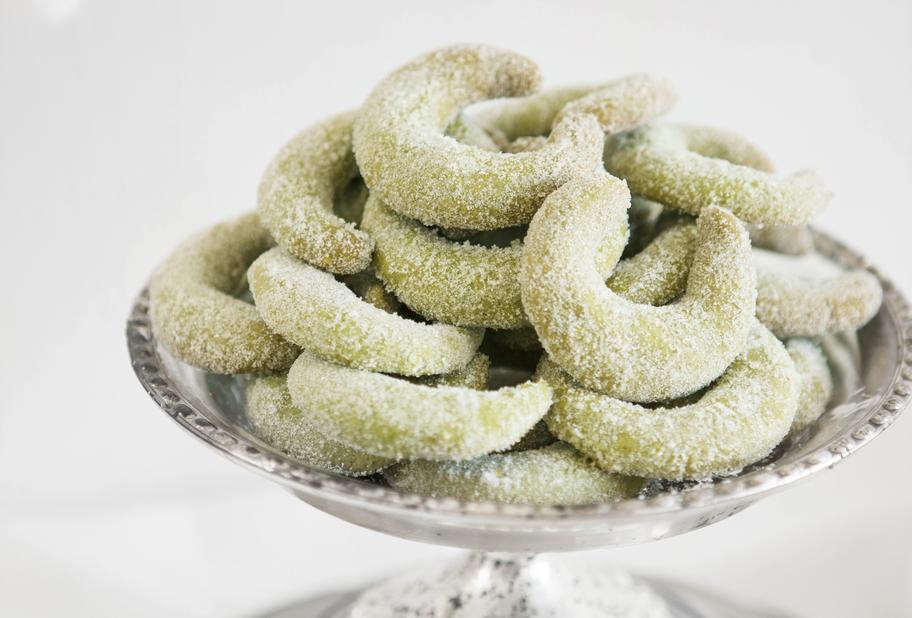 Matcha-Vanillekipferl