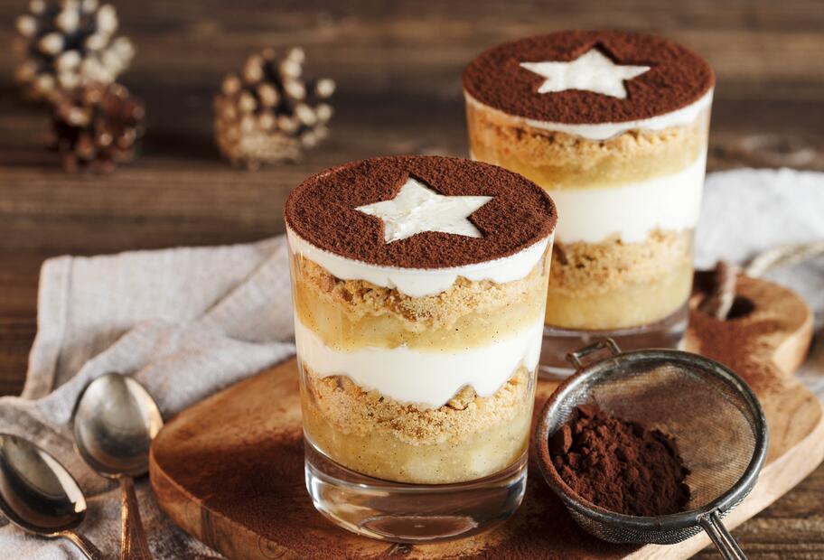 Weihnachtsdessert mit Spekulatius