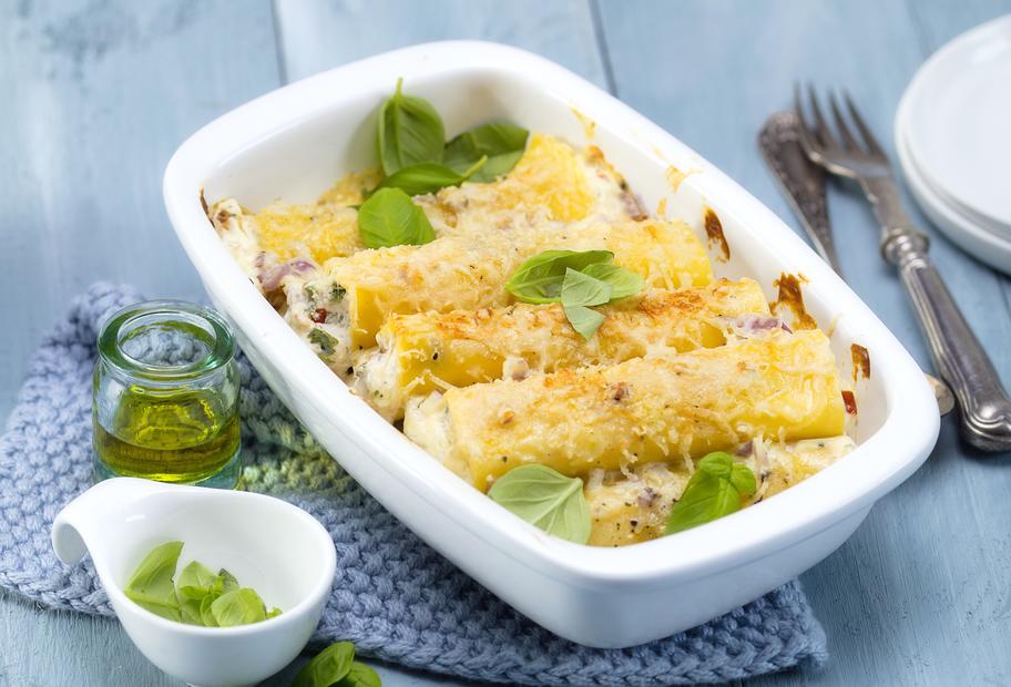 Cannelloni mit Ziegenkäse-Kräuter-Füllung